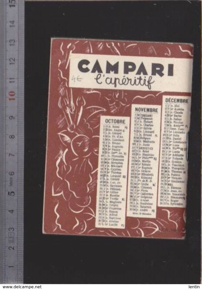 Calendrier - Petit Format - 1938 - Apéritif Campari - Agenda 48 Pages - Klein Formaat: 1921-40