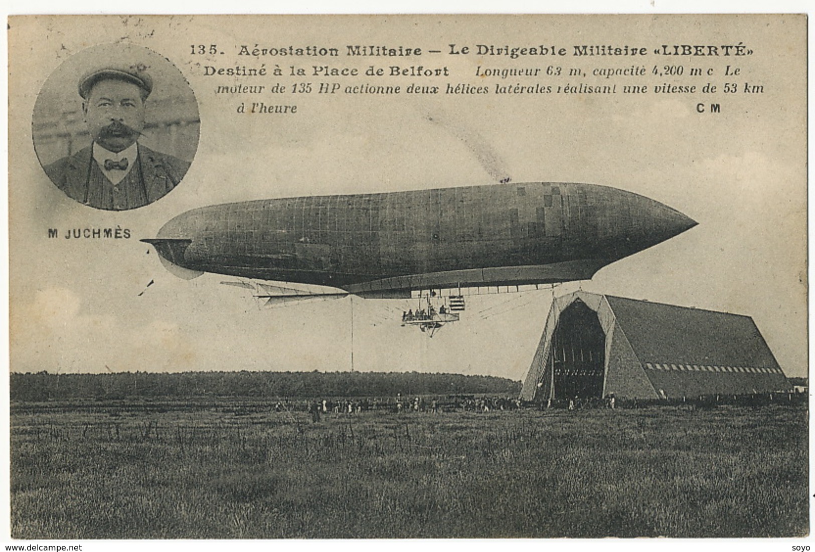 Dirigeable Militaire Liberté Belfort Pilote M. Juchmès - Luchtschepen