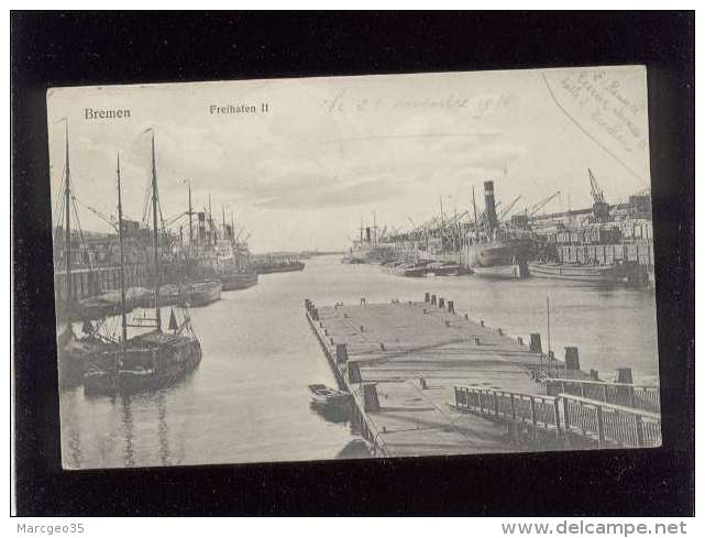 Carte Postale De Bremen Freihafen II + Cachets Kriegsgefangenensendung Geprüft  + Lazaret II Bremen - Lettres & Documents