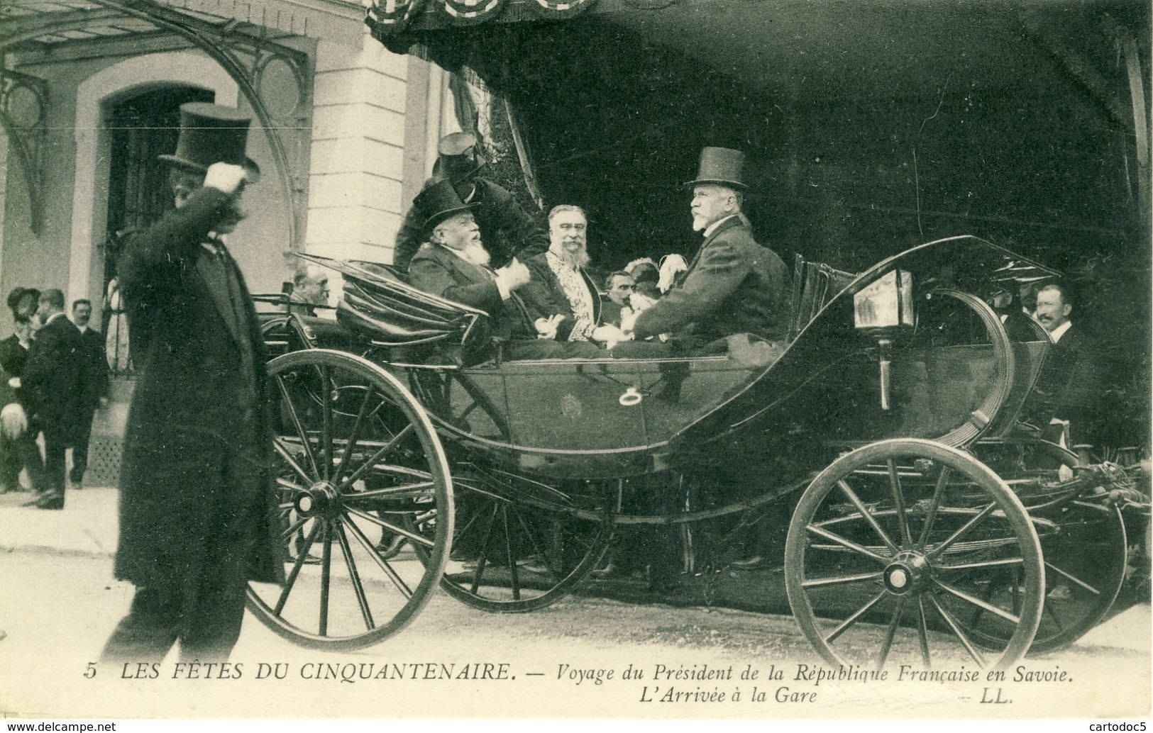 Les Fêtes Du Cinquantenaire Voyage Président République En Savoie Arrivée à La Gare Cpa - Albertville