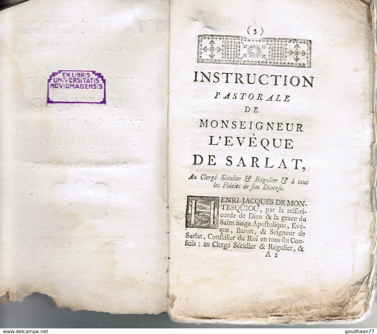 Instruction Pastorale De Monseigneur L'Eveque De Sarlat Henri - Jacques 1765 - 1701-1800