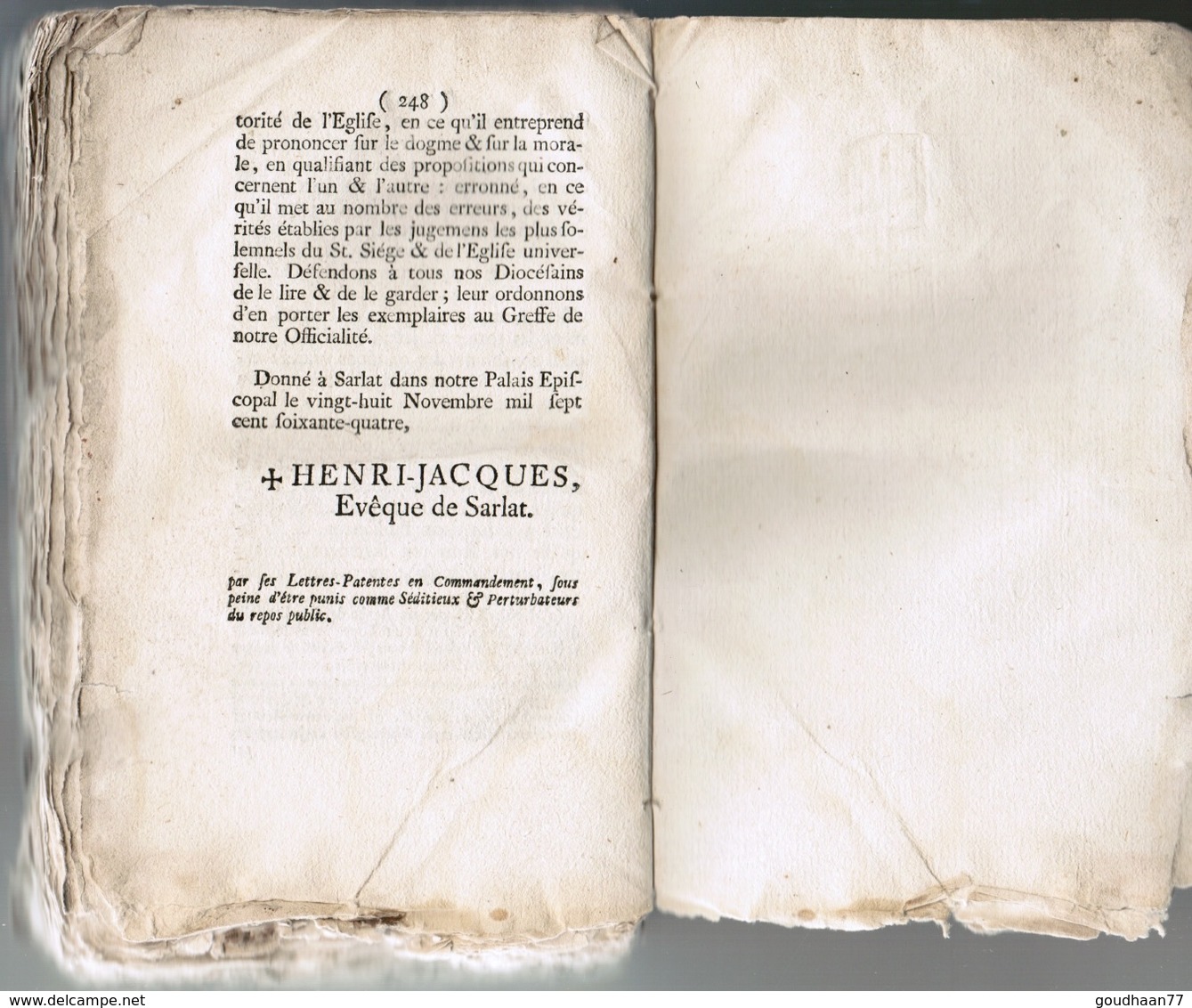 Instruction Pastorale De Monseigneur L'Eveque De Sarlat Henri - Jacques 1765 - 1701-1800