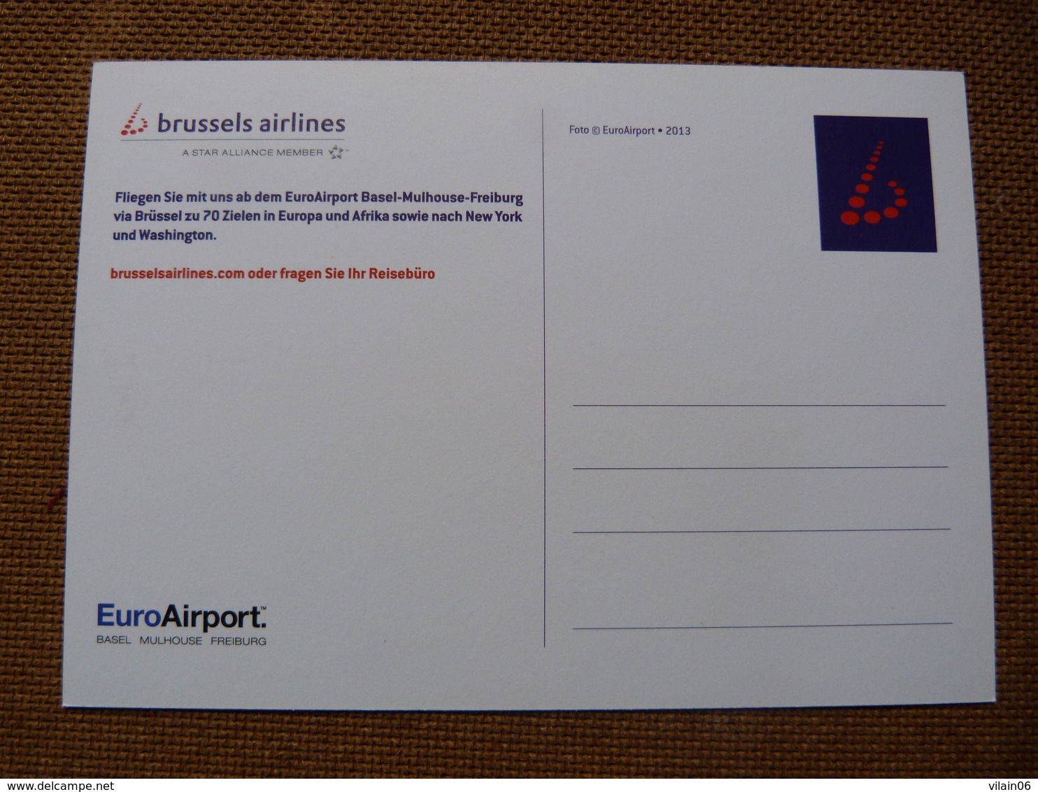 AEROPORT  / FLUGHAFEN / AIRPORT  BALE MULHOUSE FREIBURG   / AIRLINE ISSUE BRUSSELS AIRLINES - Aérodromes