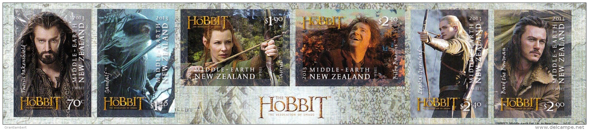 New Zealand 2013 The Hobbit Self-Adhesive Strip Of 6 MNH - Unused Stamps