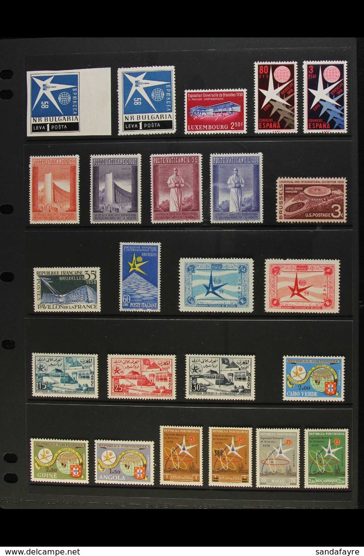 1958 BRUSSELS WORLDS FAIR  Delightful Mint All Different Collection Pertaining To The "Exposition Universelle Et Interna - Altri & Non Classificati
