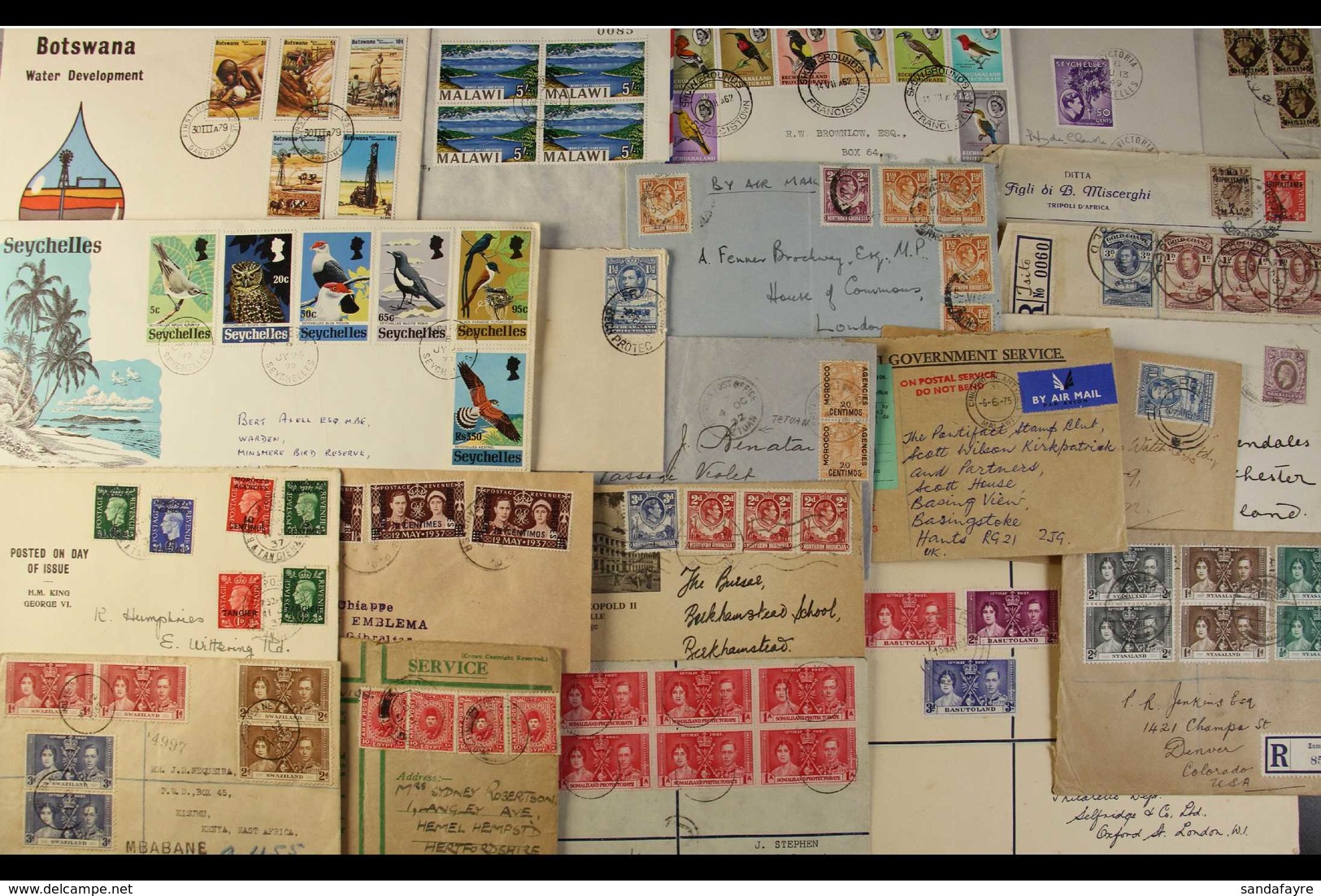 BRITISH AFRICA  1920's-1970's COVERS COLLECTION. Includes An Interesting Range Of Registered Mail, First Day Covers, Inc - Altri & Non Classificati