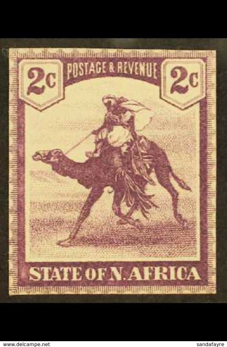 STATE OF NORTH AFRICA  1890's 2c Lilac 'Camel Rider' De La Rue Imperf ESSAY Recess Printed On Ungummed White Paper With  - Other & Unclassified