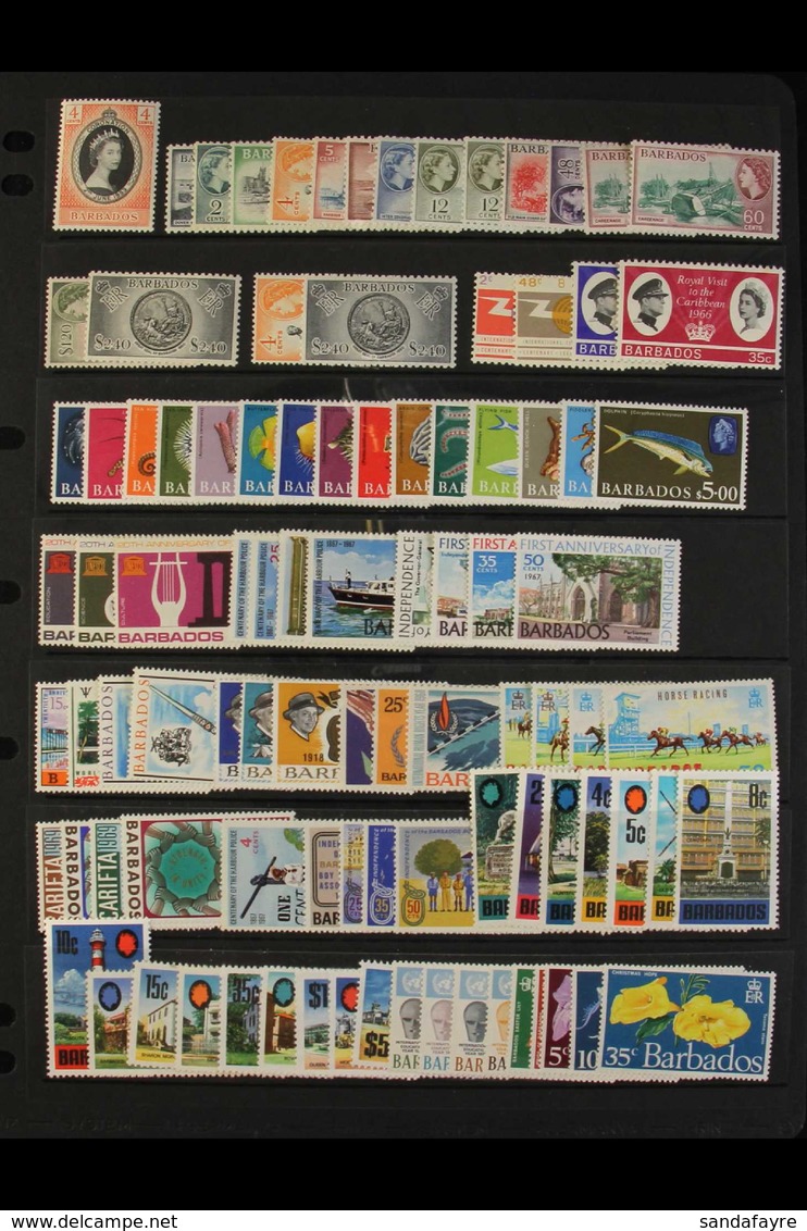 1953-81 NEVER HINGED MINT COLLECTION  Incl. 1953-61 Set Plus 12c And 60c Listed Shades, 1966-69 Sideways Watermark Set,  - Barbados (...-1966)