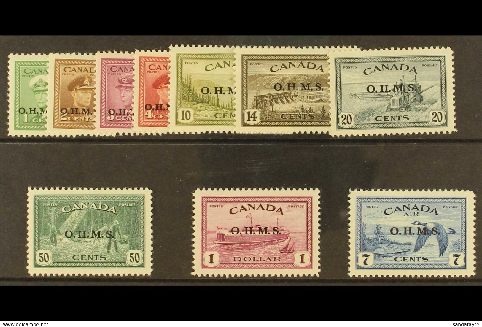 OFFICIALS  1949 Complete Set With "O.H.M.S." Overprints, SG O162/O171, Fine Mint. (10 Stamps) For More Images, Please Vi - Altri & Non Classificati