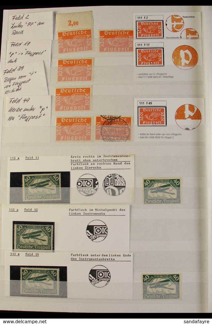 1919-1923 PLATE FLAWS & VARIETIES.  INTERESTING COLLECTION Of Identified Varieties In A Stockbook, Mint (some Never Hing - Altri & Non Classificati