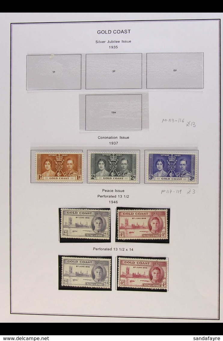 1937-54 ALL DIFFERENT FINE MINT COLLECTION  Presented In Mounts On Album Pages. Includes 1938 Castle Line Perf 12 Origin - Costa D'Oro (...-1957)