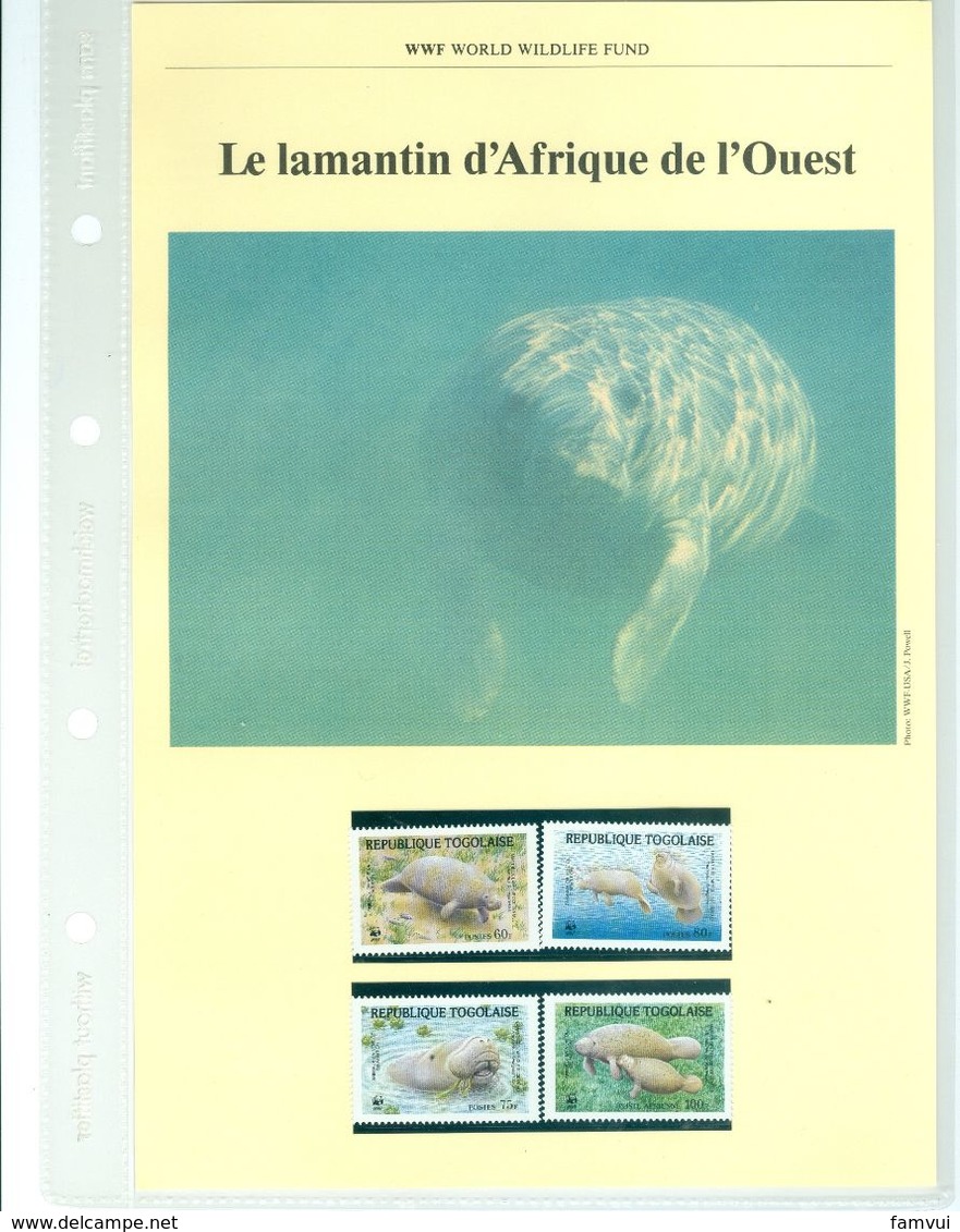 Album WWWF (1) Col. nature et an.sauv. elephant,ours,jaguard,poisson,serval,lamantin,couleuvre 4tim.neufs+4env 1° jour+f