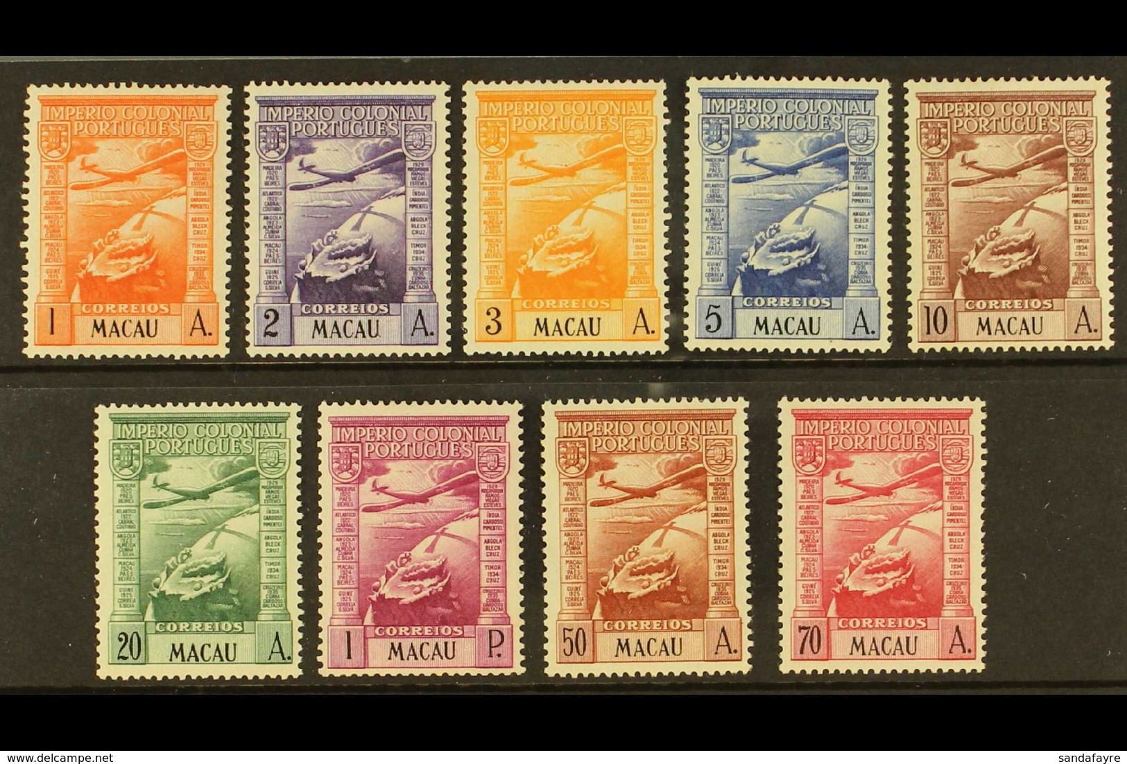 1938  Imperio Airmail Set Complete, SG 382/90, Very Fine And Fresh Mint. (9 Stamps) For More Images, Please Visit Http:/ - Altri & Non Classificati