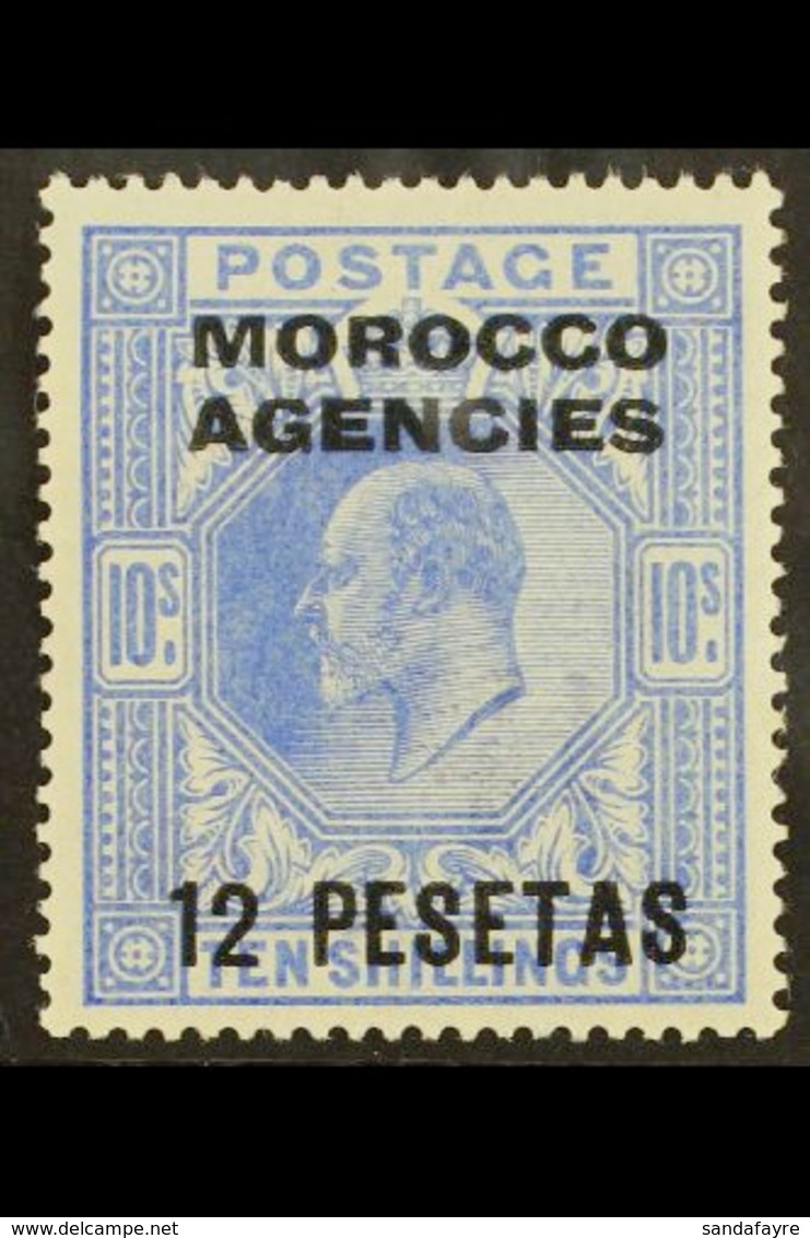 SPANISH  1907-12 12p On 10s Ultramarine, SG 123, Very Fine Mint For More Images, Please Visit Http://www.sandafayre.com/ - Altri & Non Classificati