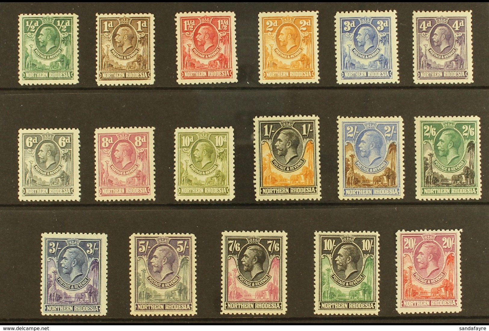 1925  Elephant And Giraffe Set Complete, SG 1/17, Very Fine And Fresh Mint. (17 Stamps) For More Images, Please Visit Ht - Rhodesia Del Nord (...-1963)