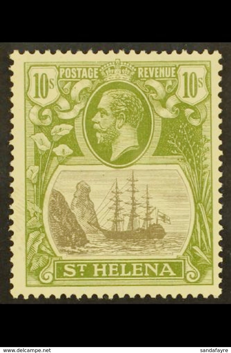 1922-37  10s Grey & Olive-green, Wmk Script CA, SG 112, Superb Mint. For More Images, Please Visit Http://www.sandafayre - Saint Helena Island