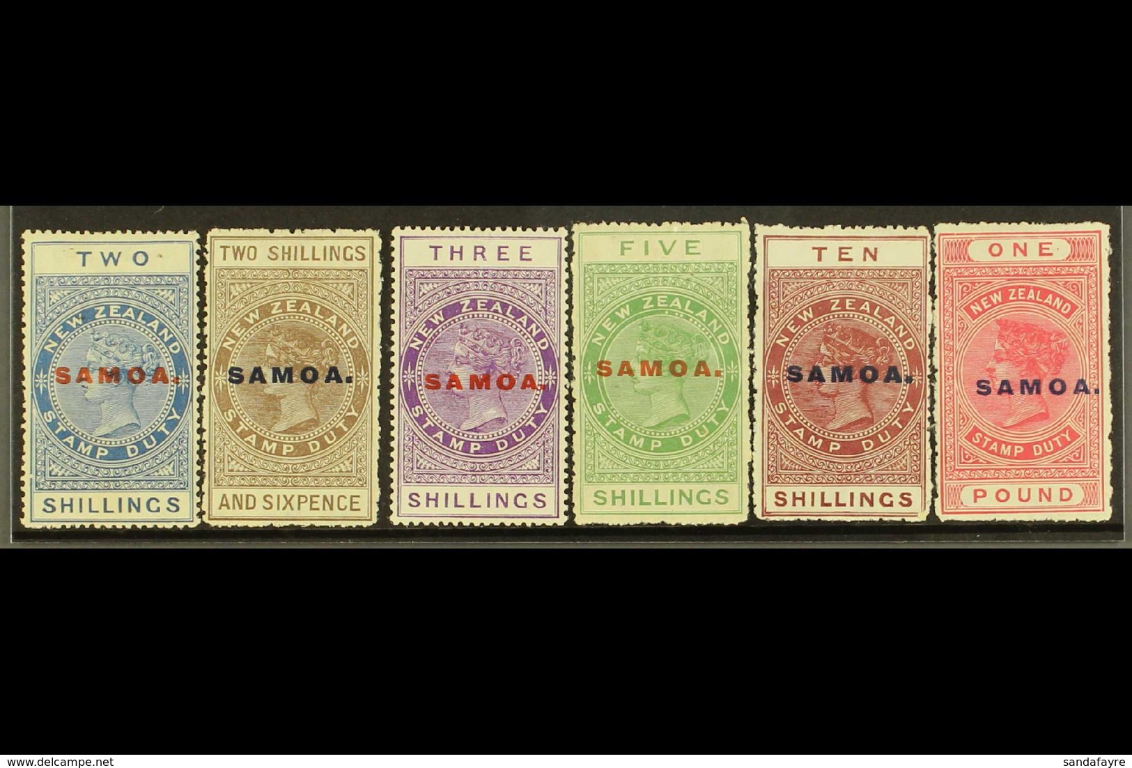 1917-24  Postal Fiscal P14½  X 14 Set, SG 127/32, Fine Mint (6 Stamps) For More Images, Please Visit Http://www.sandafay - Samoa