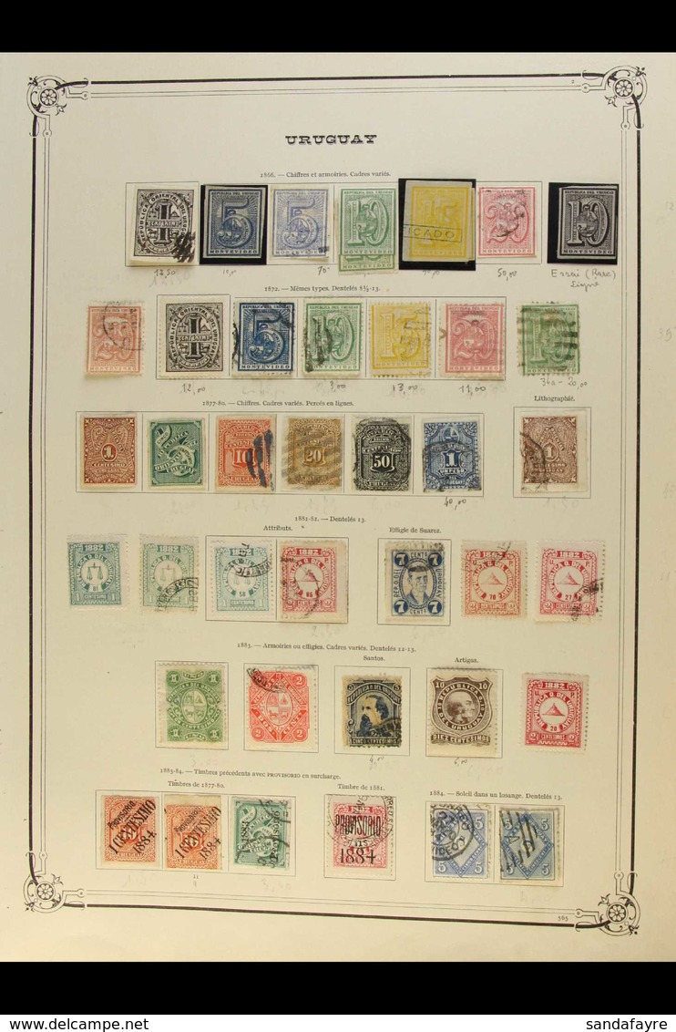 1866-1965 ALL DIFFERENT COLLECTION.  A Most Useful, Mint & Used Collection Presented On Printed Yvert Pages. Collection  - Uruguay