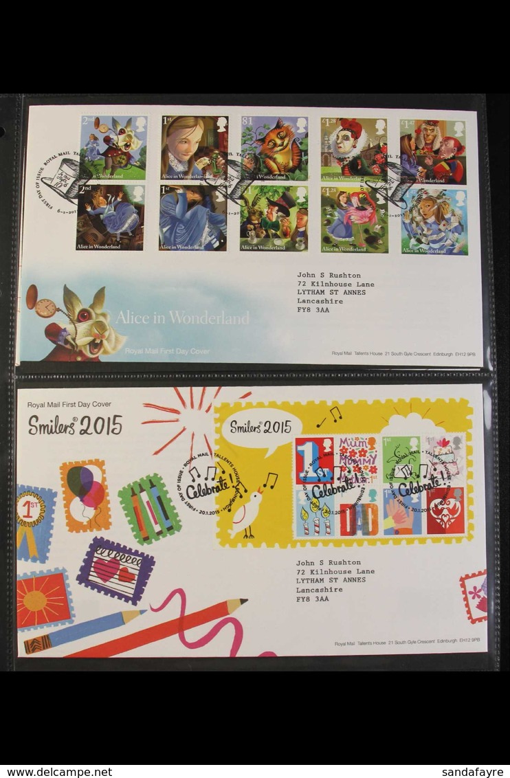 2015 FIRST DAY COVER COLLECTION  A Highly Complete 2015 Collection Of Illustrated Covers With Neatly Typed Addresses Pre - FDC