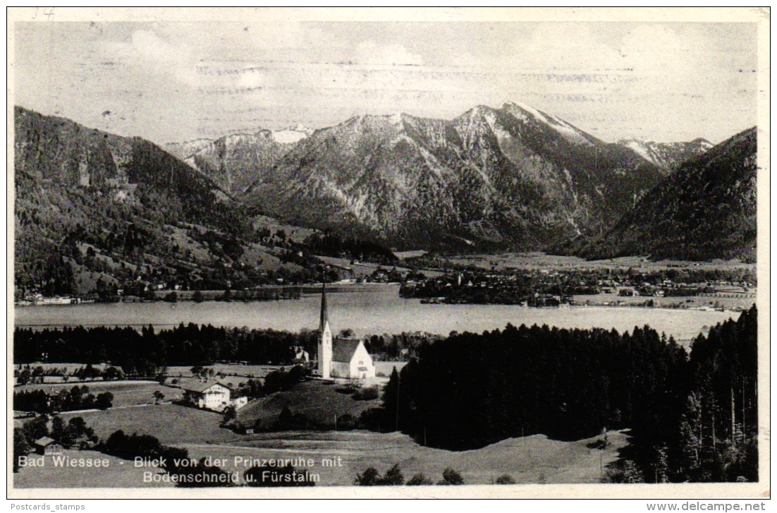 Bad Wiessee, Blick Von Der Prinzenruhe Mit Bodenschneid Und Fürstalm, 1934 - Bad Wiessee