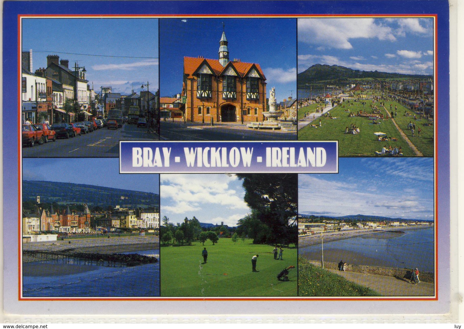 BRAY WICKLOW  MUTLI VIEW GOLF BEACH TOWN  NICE STAMP - Wicklow