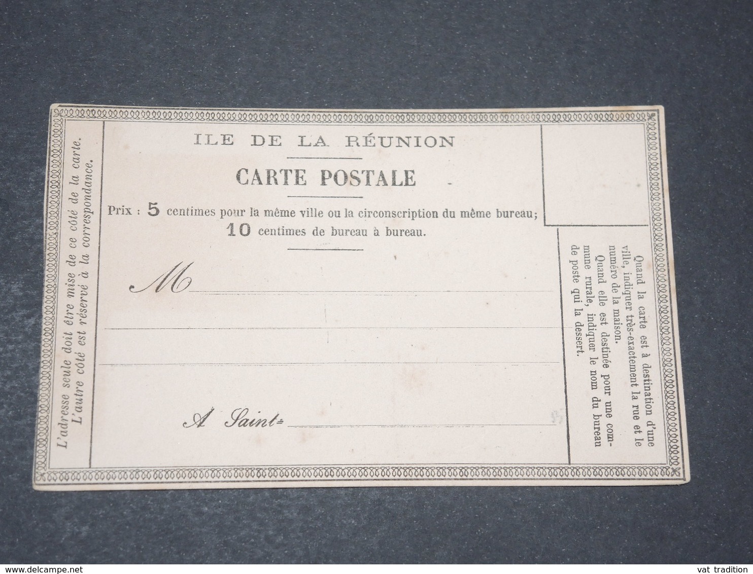 RÉUNION - Carte Postale Précurseur Non Circulé - L 14377 - Storia Postale