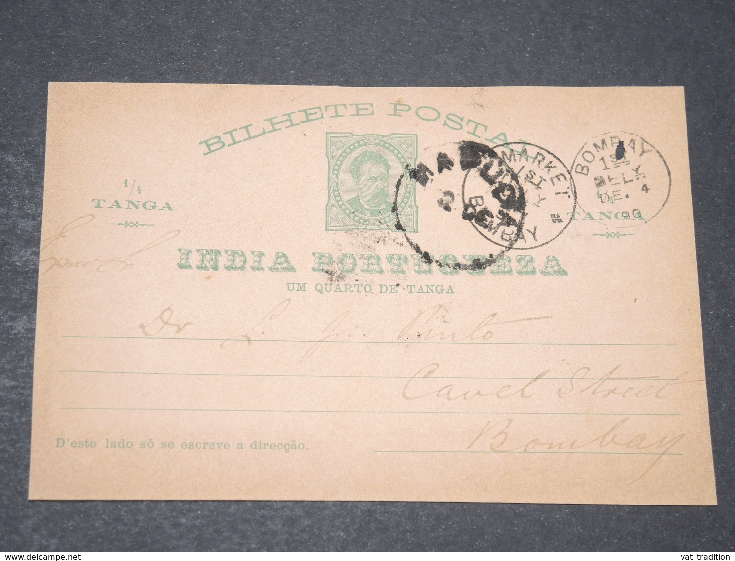 INDE PORTUGAISE - Entier Postal Pour Bombay - L 14389 - Inde Portugaise