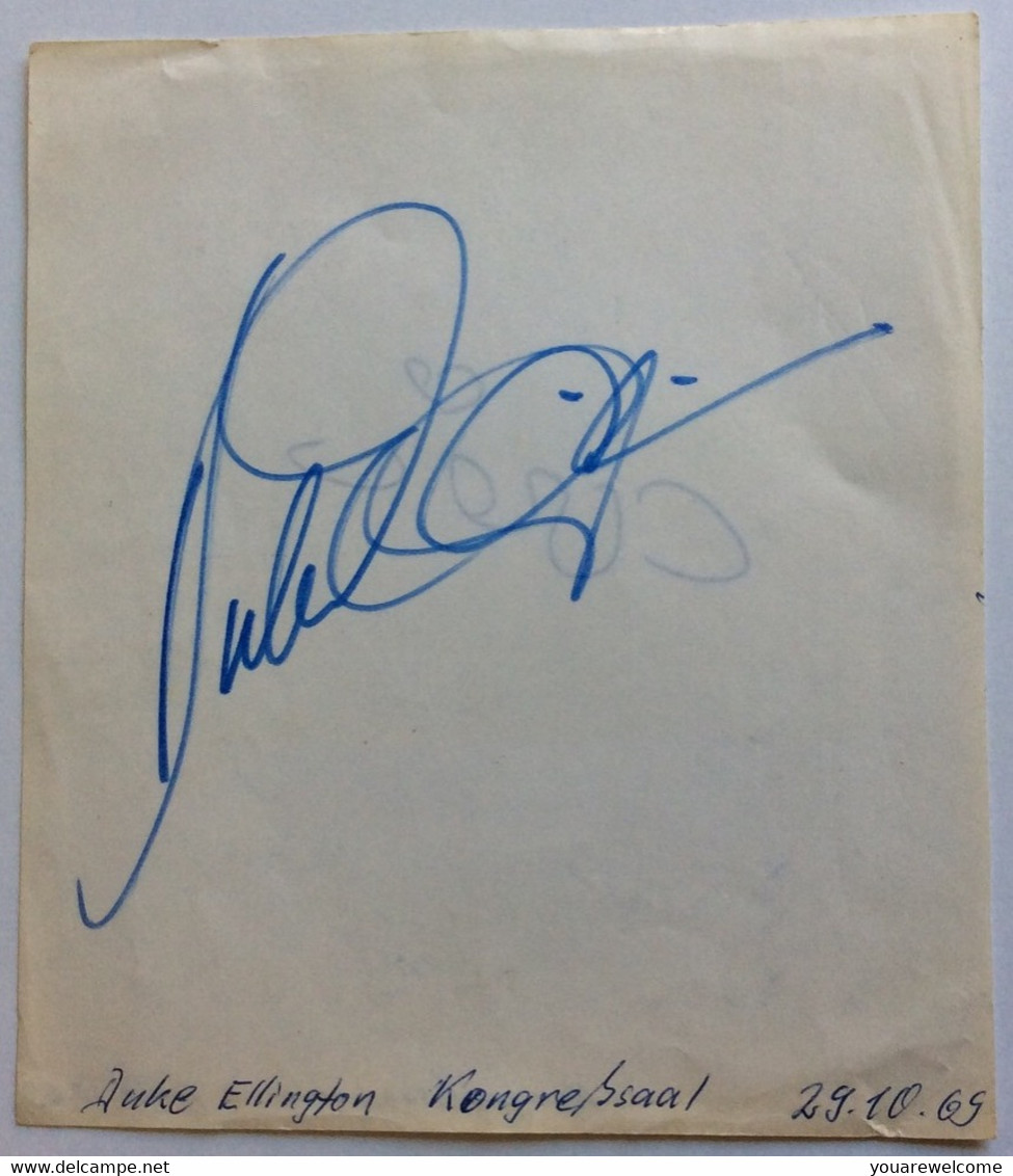 DUKE ELLINGTON Jazz Legend Autograph München Concert Oct. 1969 (autographe Musique - Handtekening