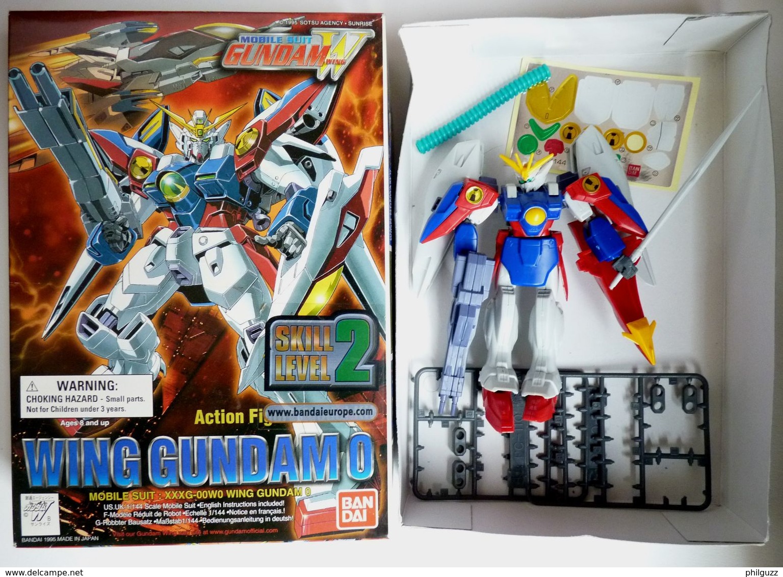 Boîte WING GUNDAM 0 MOBILE SUIT BANDAI 1 1/144 XXXG-00W0 Avec Boîte Figurine Montée - Andere & Zonder Classificatie