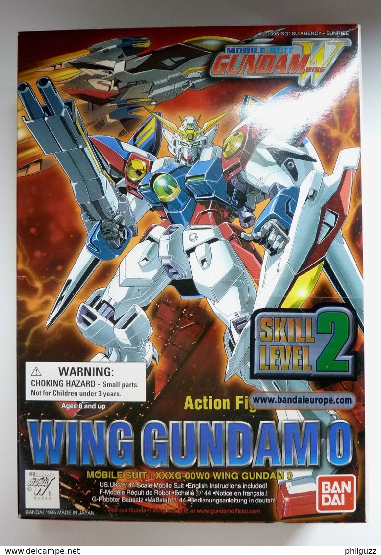 Boîte WING GUNDAM 0 MOBILE SUIT BANDAI 1 1/144 XXXG-00W0 Avec Boîte Figurine Montée - Andere & Zonder Classificatie