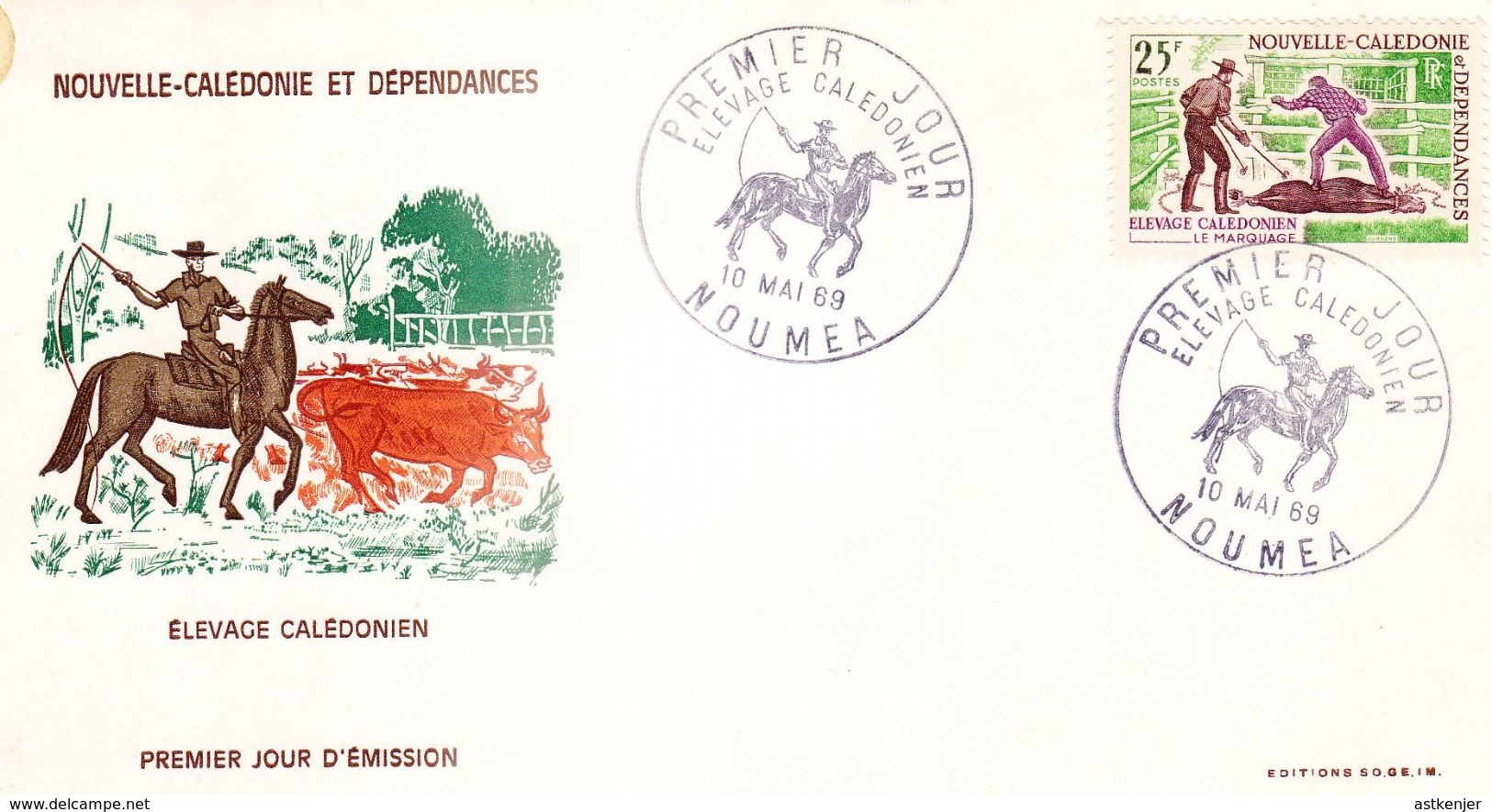 NOUVELLE CALEDONIE - FDC De 1969 N° 357 - Brieven En Documenten