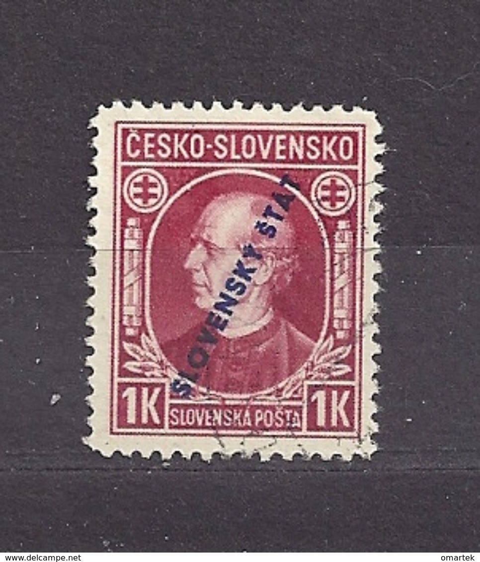 Slovakia Slowakei 1939 Gest ⊙ Mi 25 Sc 25 A.Hlinka Overprinted, Mit Aufdruck „SLOVENSKY STAT“. C1 - Gebraucht