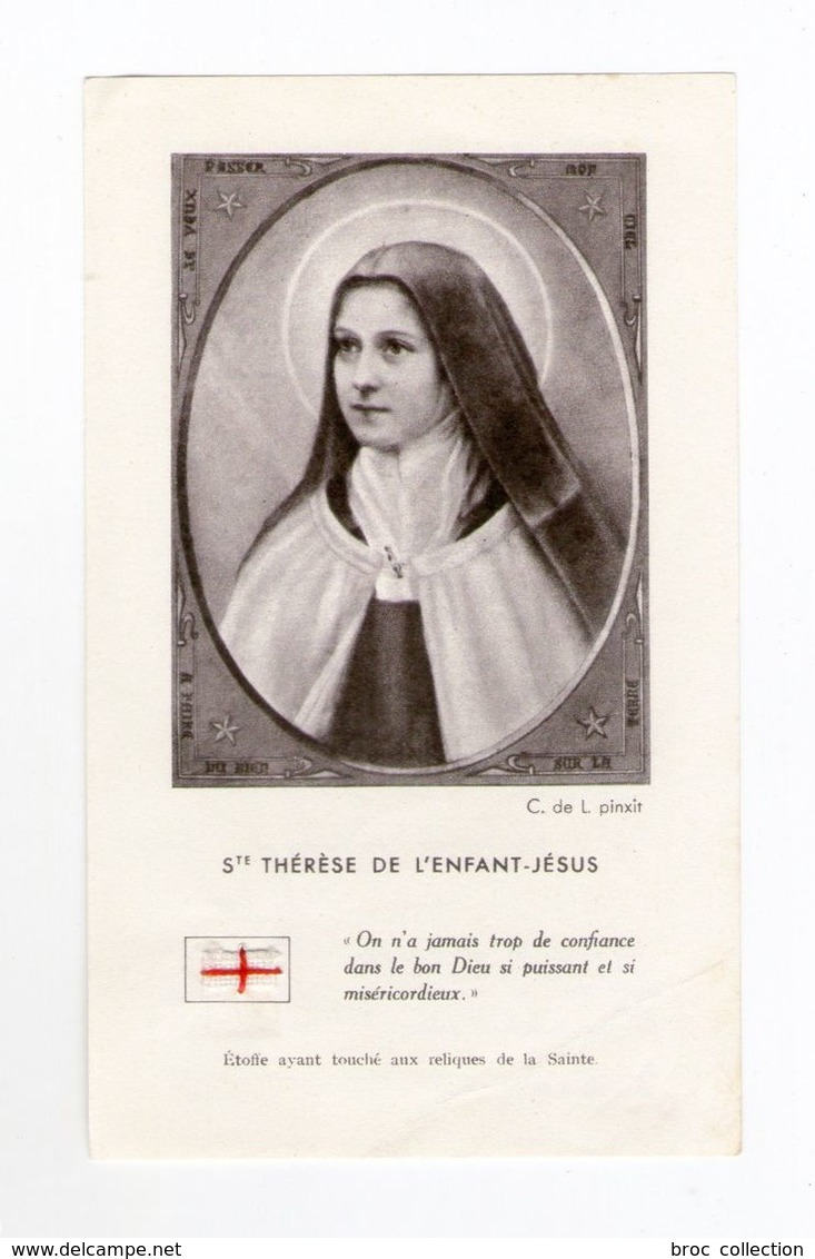 Image Pieuse Relique étoffe Ayant Touché à Sainte Thérèse De L'Enfant Jésus, Lisieux, N° 8 - Imágenes Religiosas