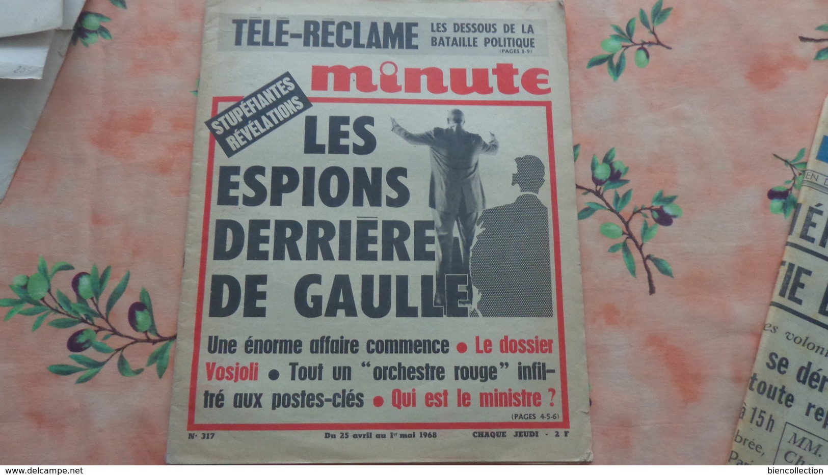 Journal "Minute" D'avril 1968 Les Espions Derriere Le Général De Gaulle - 1950 - Oggi