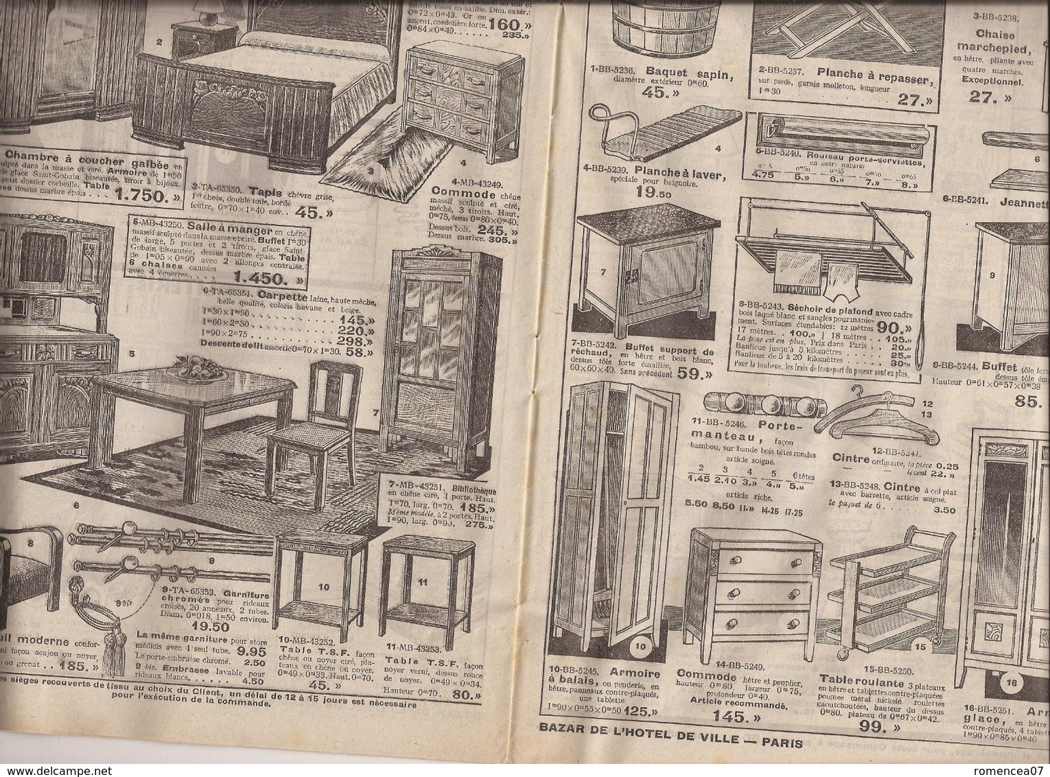 PARIS - BAZAR De L'HÔTEL De VILLE (BHV) - Catalogue - Vers 1930 - Tous Articles - Grand Magasin - A Voir ! - Other & Unclassified