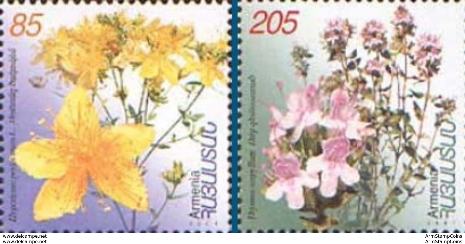 Armenia MNH** Armenian Medicinal Plants 2001 Scott 645-646 Mi 252-253 Flowers - Armenia