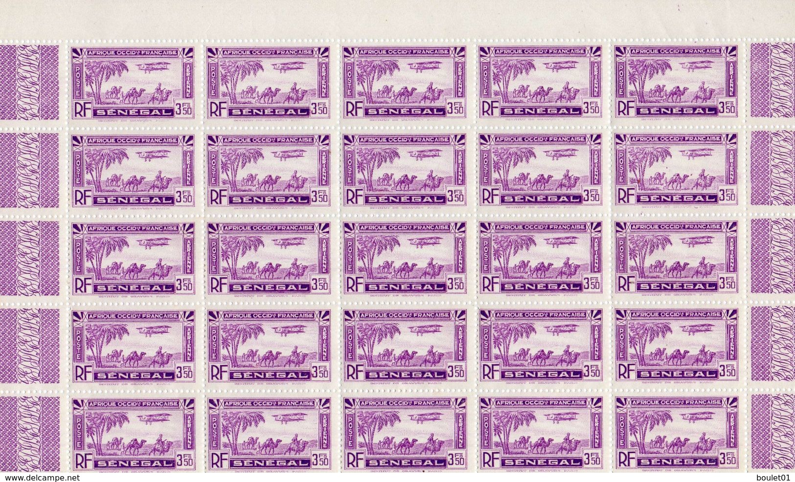 Feuilles De 25 Timbres De Poste Aériennne N°7 Voir Le Scan - Posta Aerea