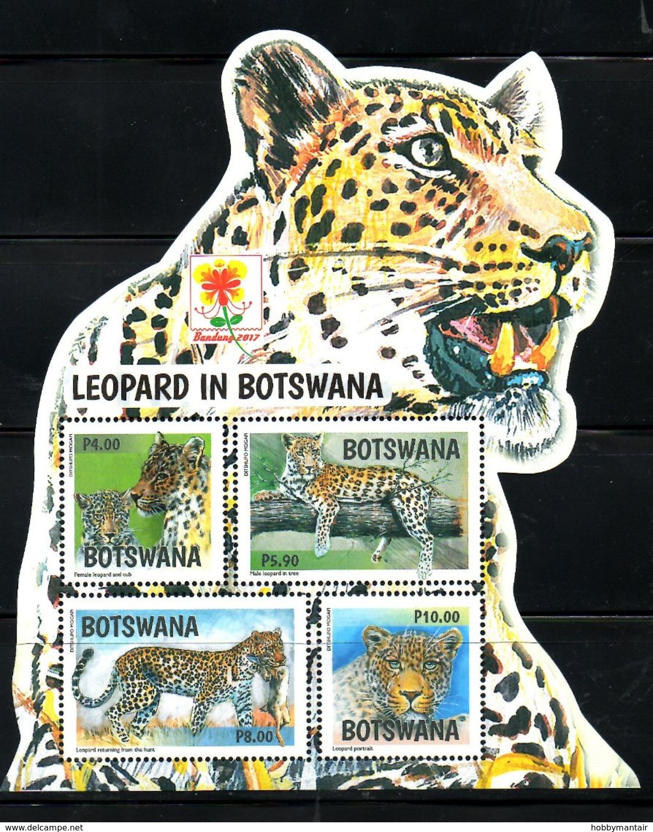 BOTSWANA, 2017, ANIMALS- LEOPARDS, O/P, "BANDUNG-2017", M/S. MNH**NEW!! - Autres & Non Classés