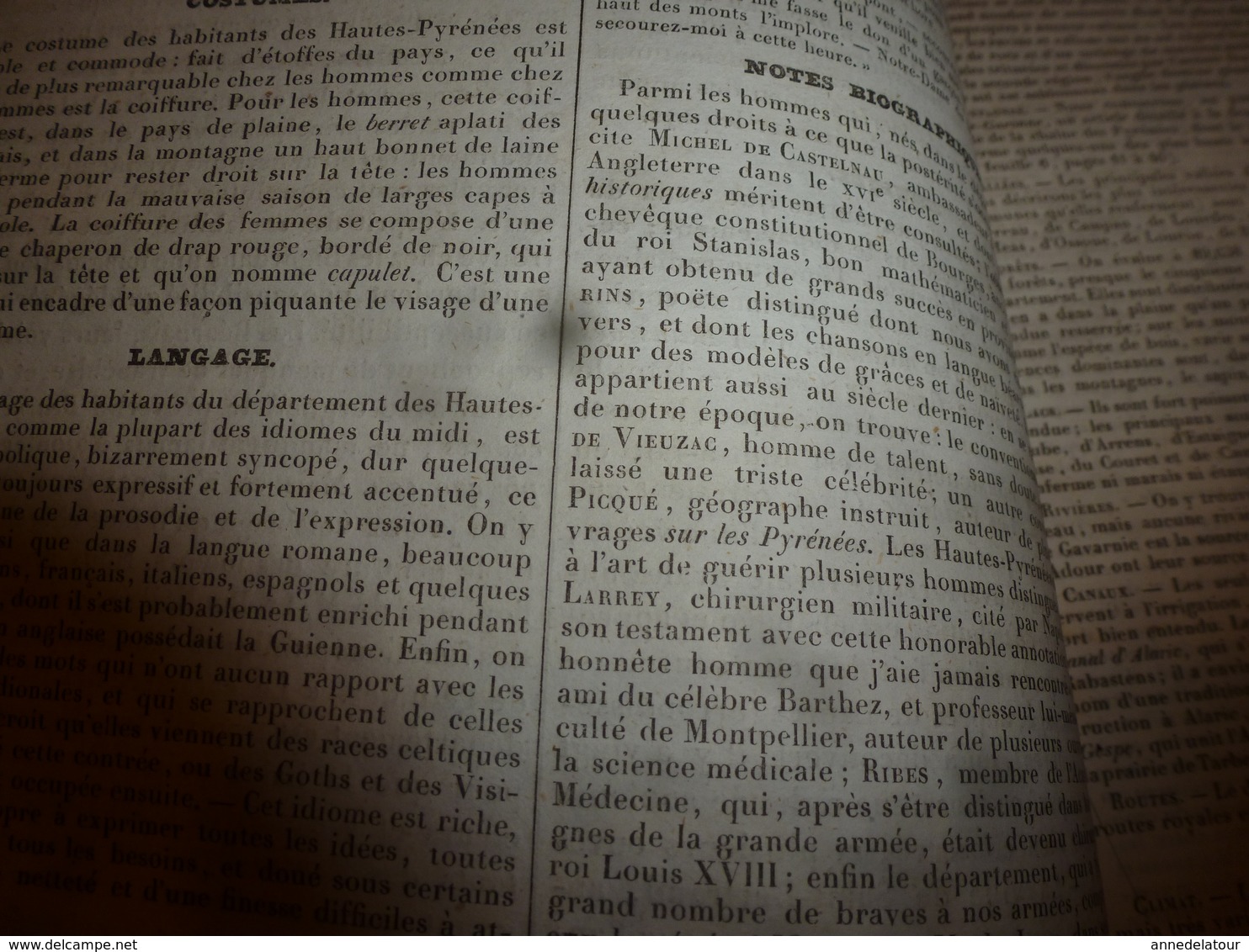 1935 HAUTES-PYRENEES - (Histoire naturelle-Langage-Costumes-Villes et Châteaux-Population-Industrie -etc)