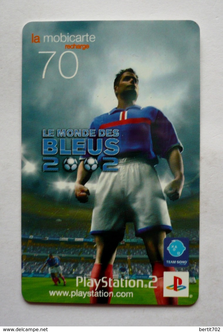 Mobicarte Recharge Collector- Le Monde Des Bleus 2002 -  Football  - 500 000 Ex. - Sport