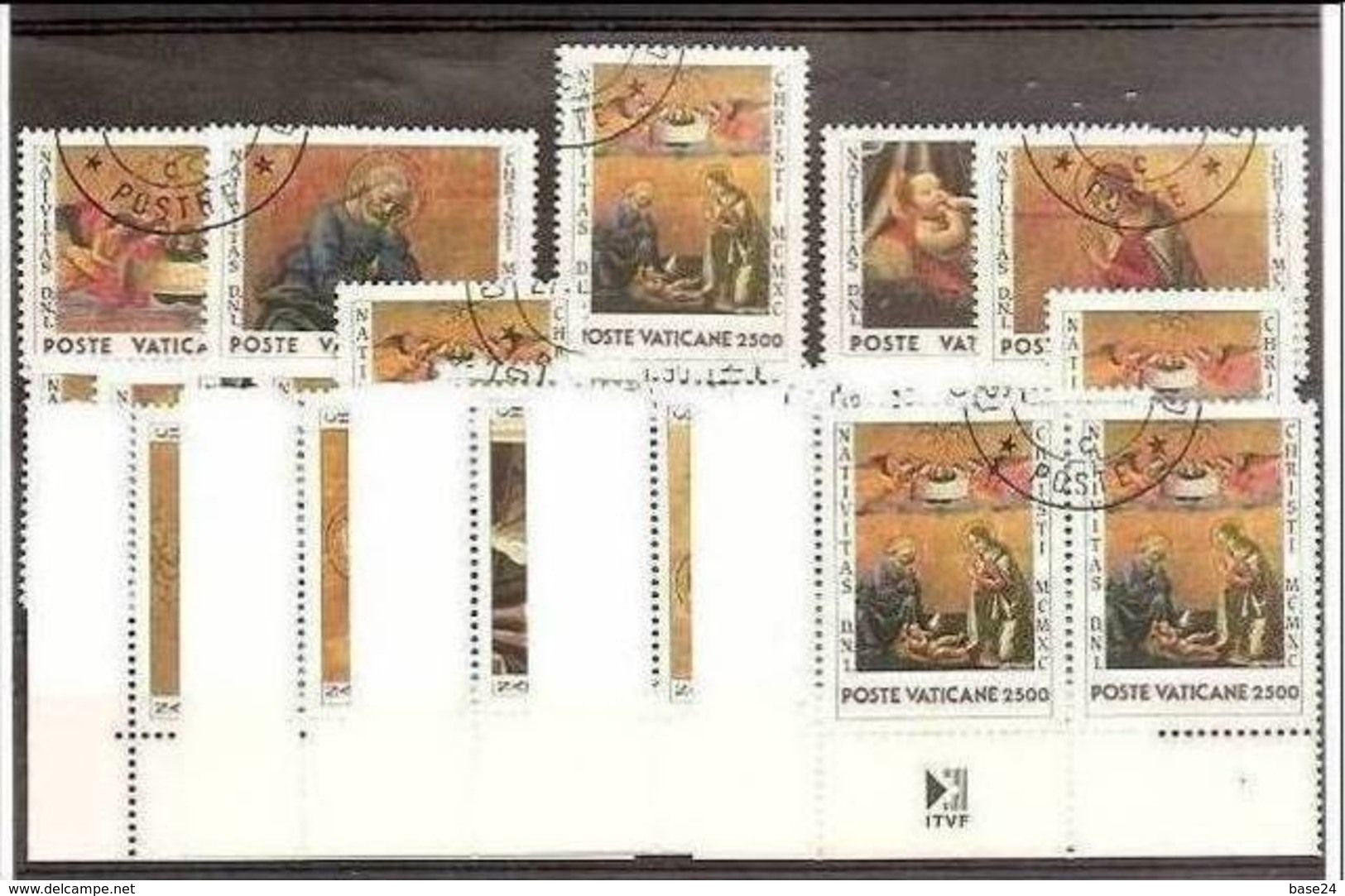 1990 Vaticano Vatican NATALE  CHRISTMAS 5 Serie Di 5v. Usate USED - Natale