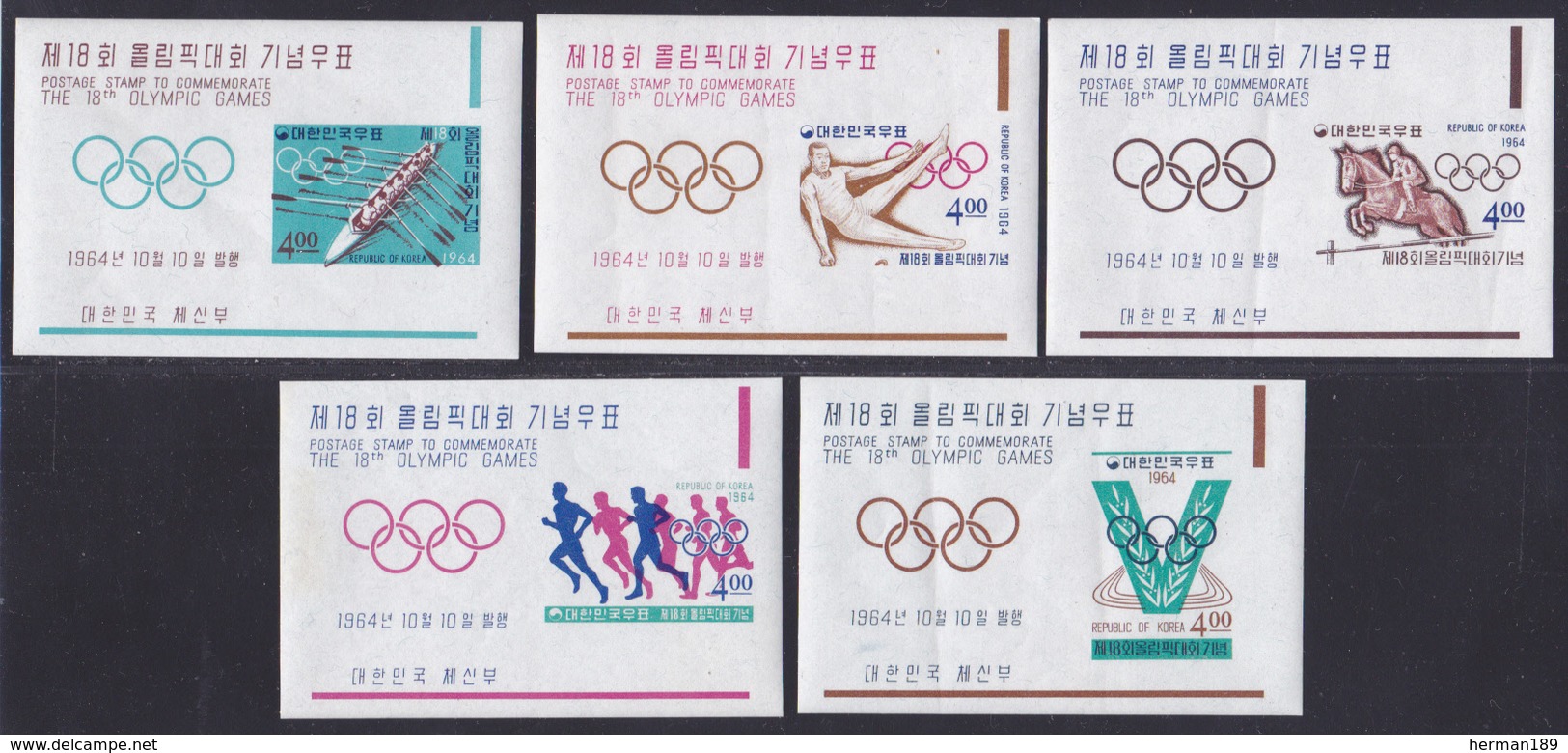 COREE DU SUD BLOC N°   74 à 78 ** MNH Neufs Sans Charnière, TB (CLR174) Sports, Jeux Olympiques De Tokyo - 1964 - Corée Du Sud