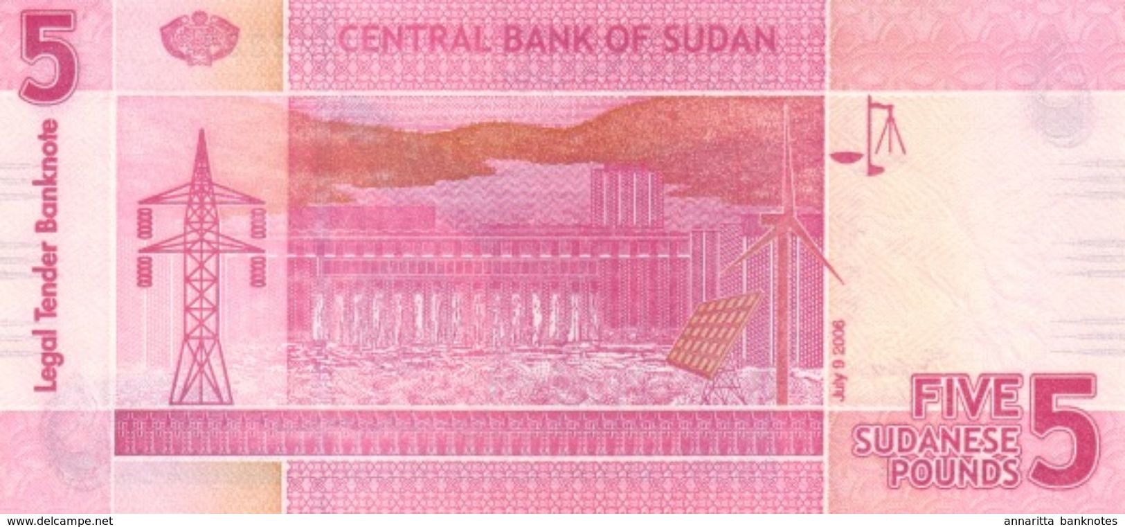 SUDAN 5 SUDANESE POUNDS 2006 P-66a UNC [SD403a] - Sudan