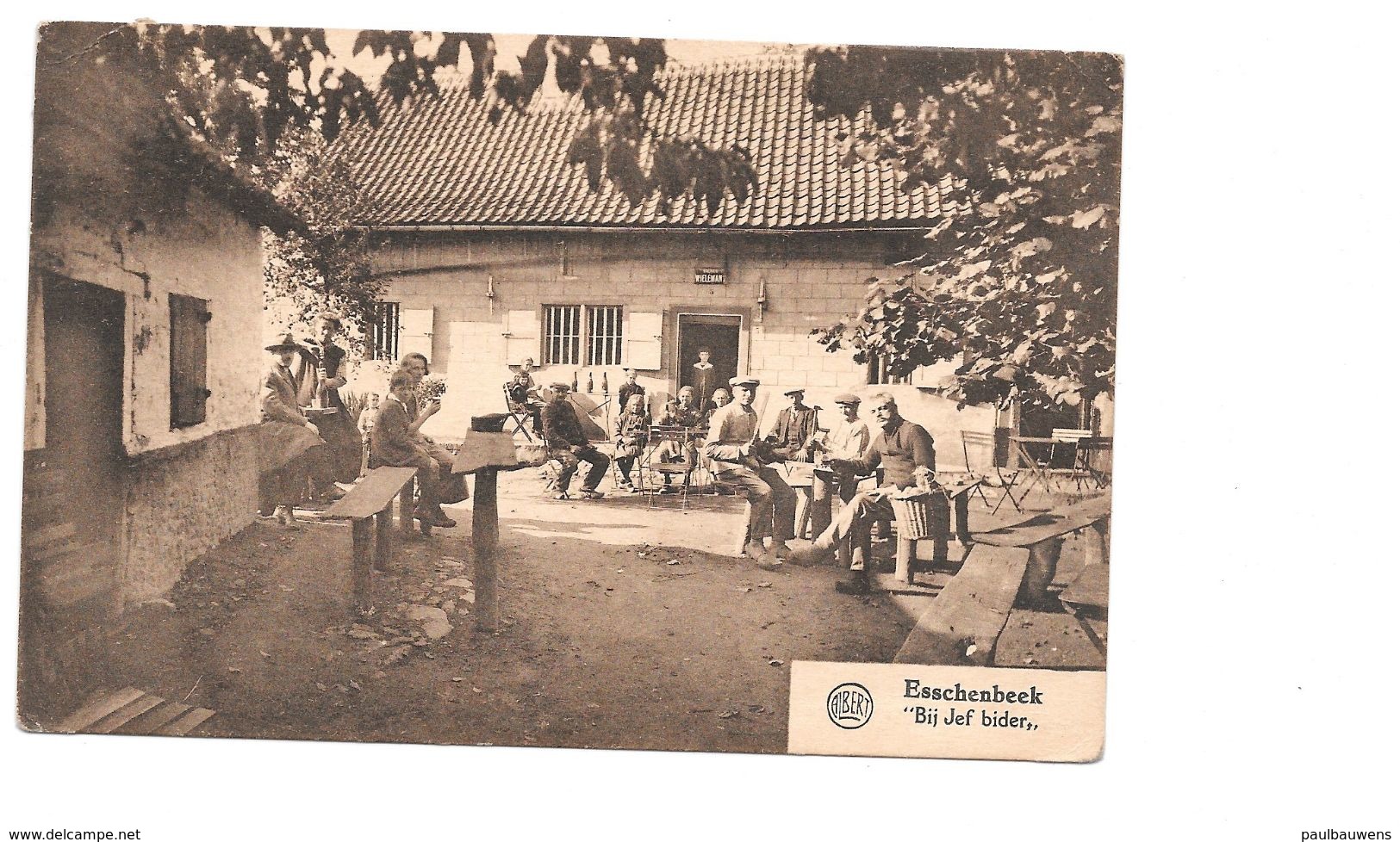 Essenbeek Esschenbeek "Bij Jef Bider", Cafe Van 1927, Met Postzegel. - Halle