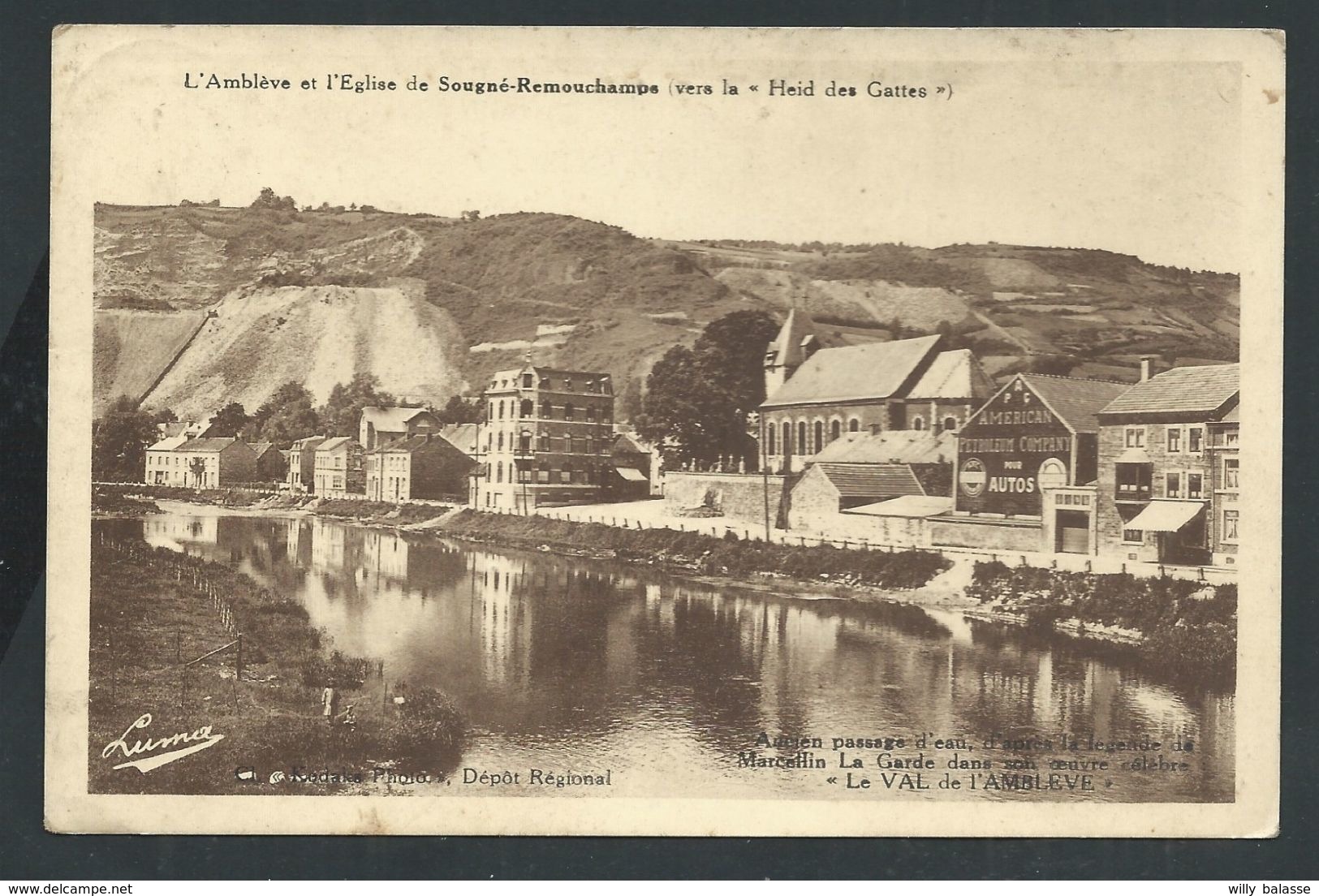 +++ CPA - L'Amblève Et L'Eglise De SOUGNE REMOUCHAMPS - Vers La Heid Des Gattes    // - Aywaille