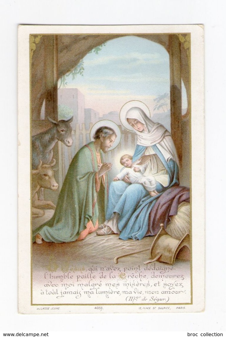 Nativité, Noël, Crèche, Sainte Famille, Citation De Mgr De Ségur, éd. Bouasse Jeune N° 4059 - Santini