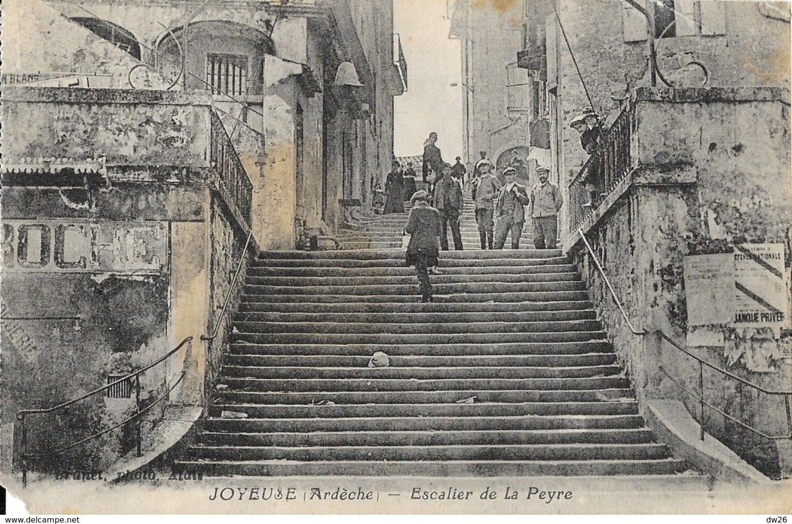 Joyeuse (Ardèche) - Escalier De La Peyre - Photo Brunel, Carte Non Circulée - Joyeuse