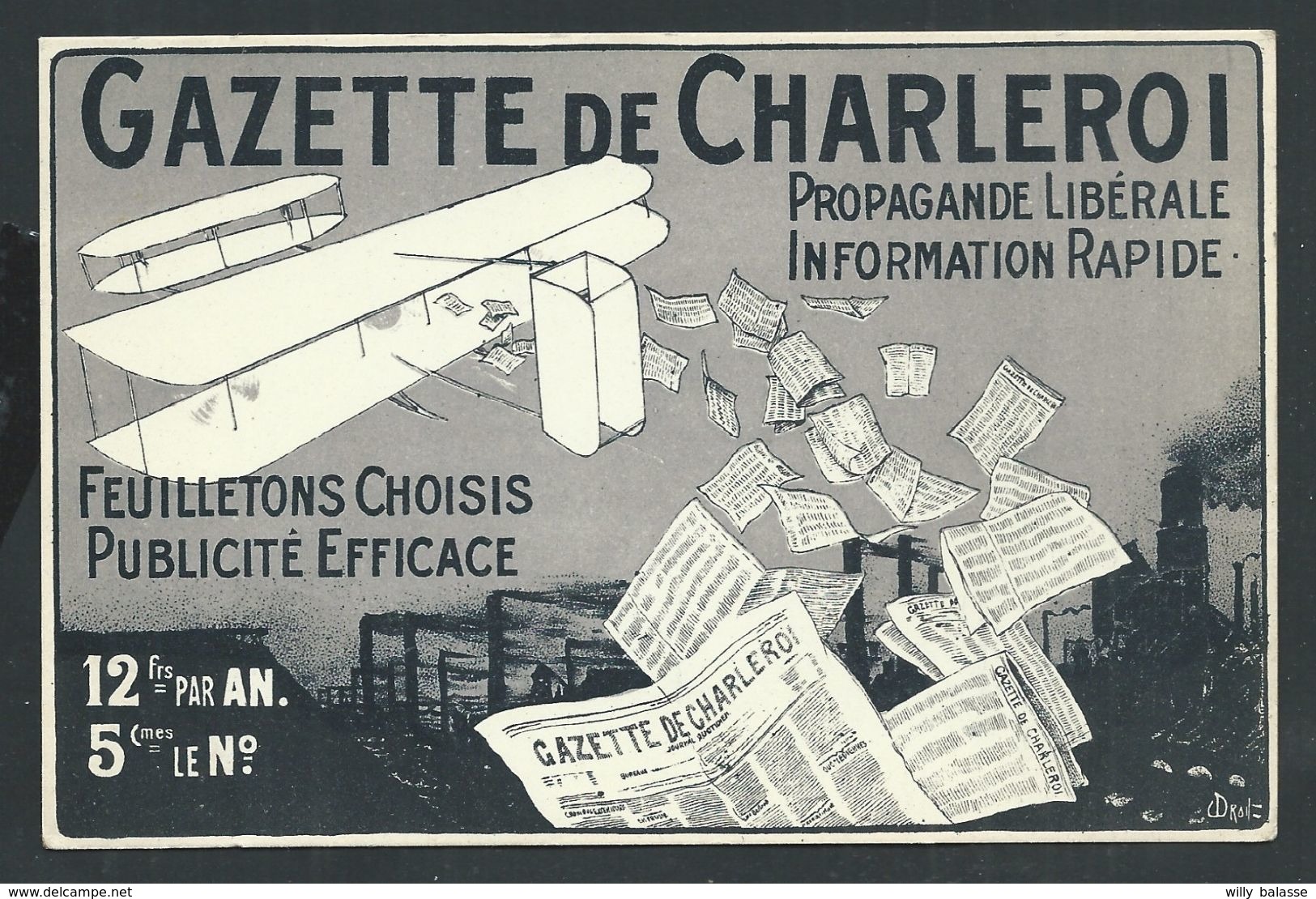 +++ CPA - GAZETTE DE CHARLEROI - Propagande Libérale - Pub Publicité - Politique    // - Politieke Partijen & Verkiezingen