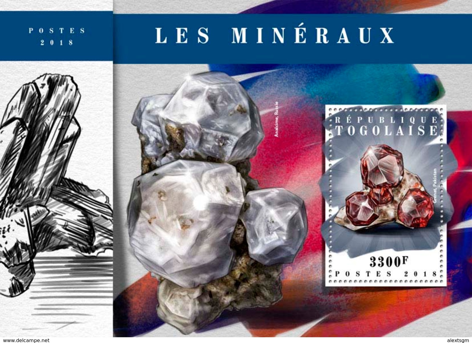 TOGO 2018 - Minerals S/S. Official Issue. - Minerali