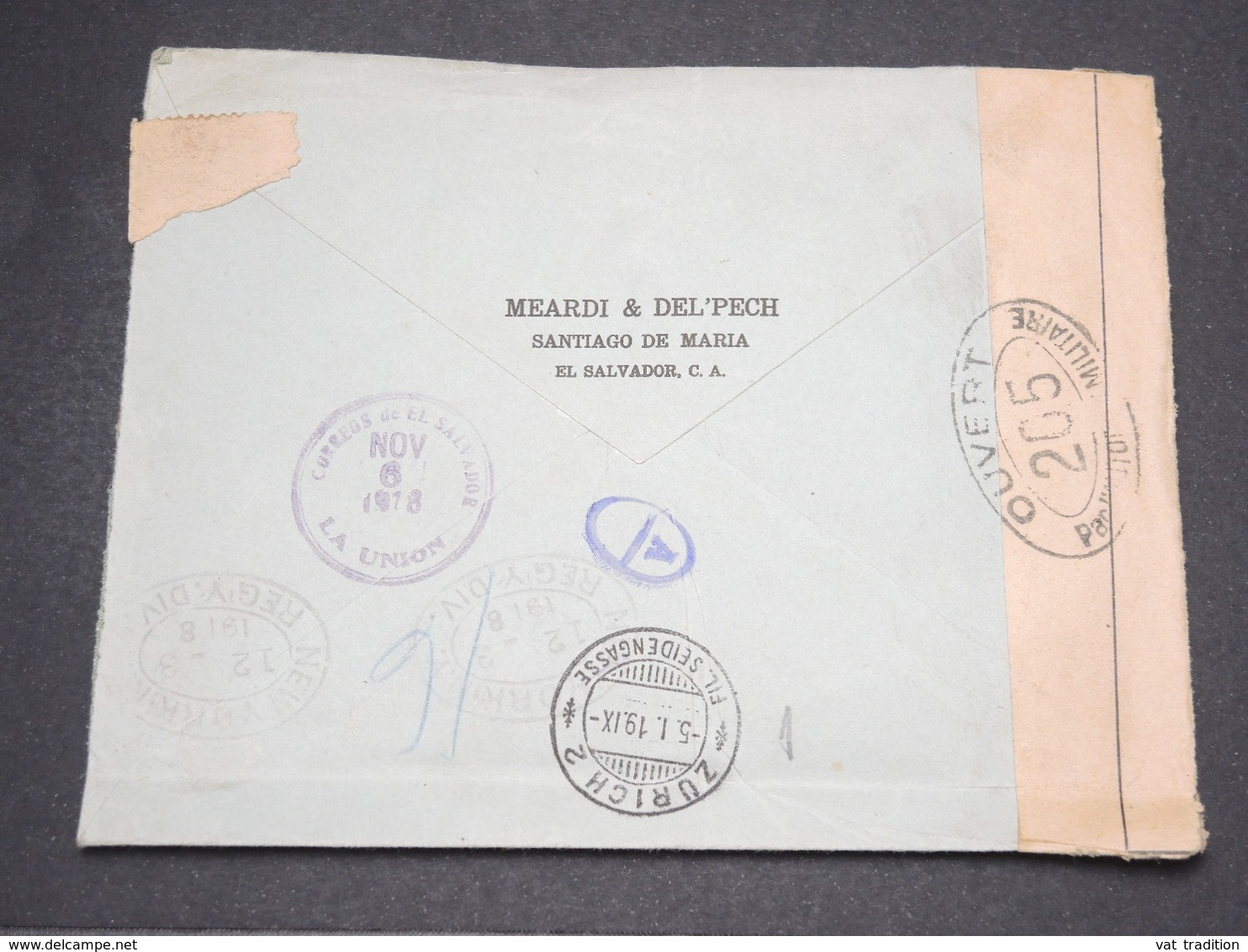 SALVADOR - Enveloppe En Recommandé De Santiago De Mariai Pour La Suisse En 1918 Avec Contrôle Postal - L 14475 - El Salvador